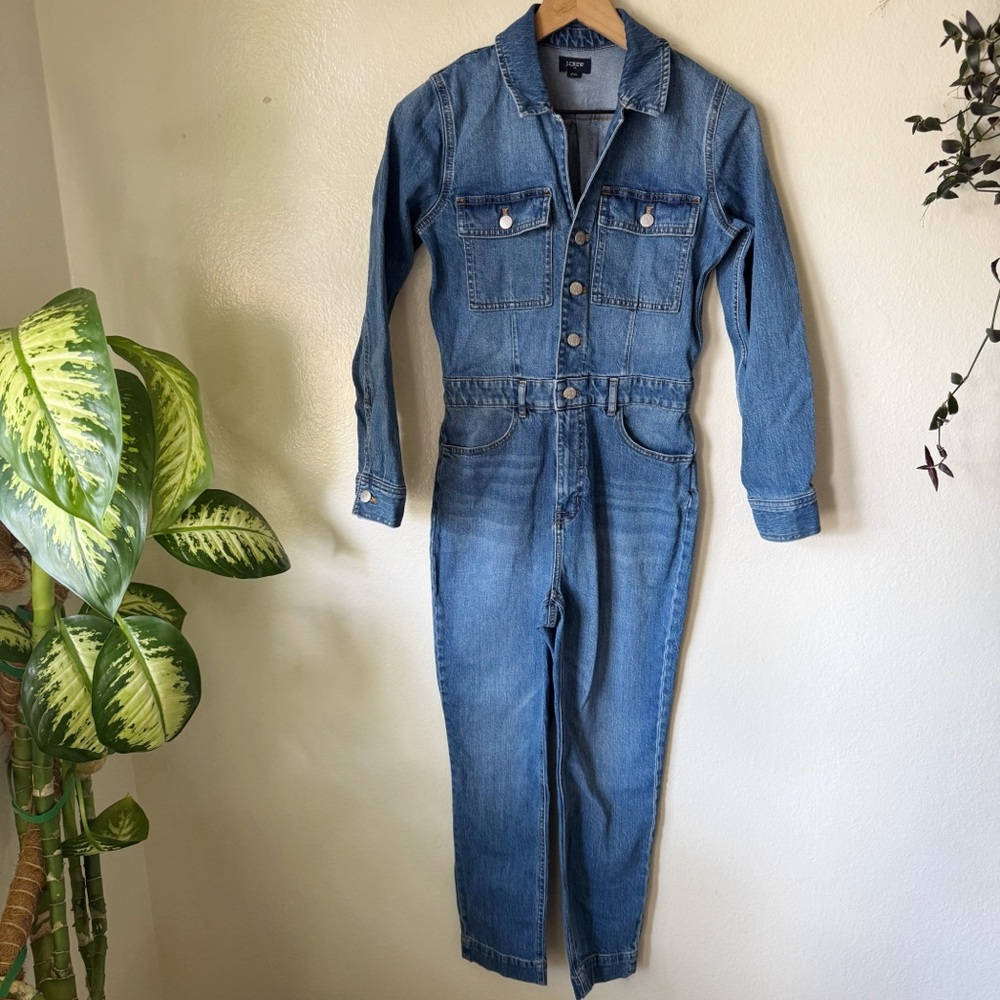 J Crew | Denim Collared Utility Jumpsuit